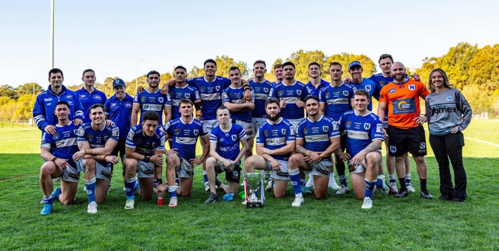 The Newtown Jets might have lost 34-24 to St George-Illawarra on Saturday, but they have won the 2024 Tom Kirk Cup on the basis of having defeated the Dragons 26-10 earlier this year.  (Tom Kirk was a member of Newtown's 1943 first grade premiership team and he was a prominent rugby league official in the Illawarra region for many years). Photo: Mario Facchini/MAFPhotography